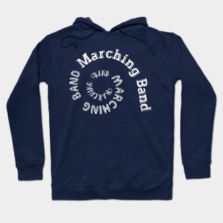 Marching Band Spiral White Text Hoodie